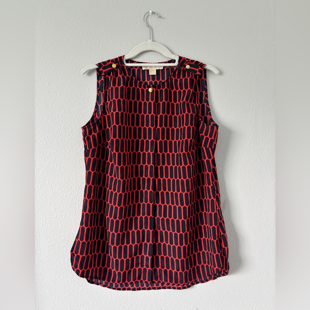 Chic Sleeveless Red and Black Patterned Dress